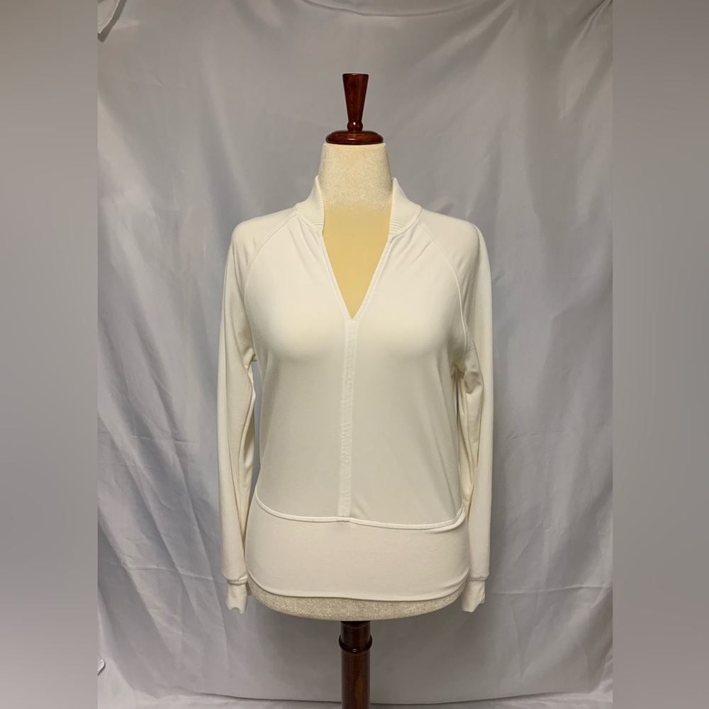 Athleta Beige V-neck Sweatshirt